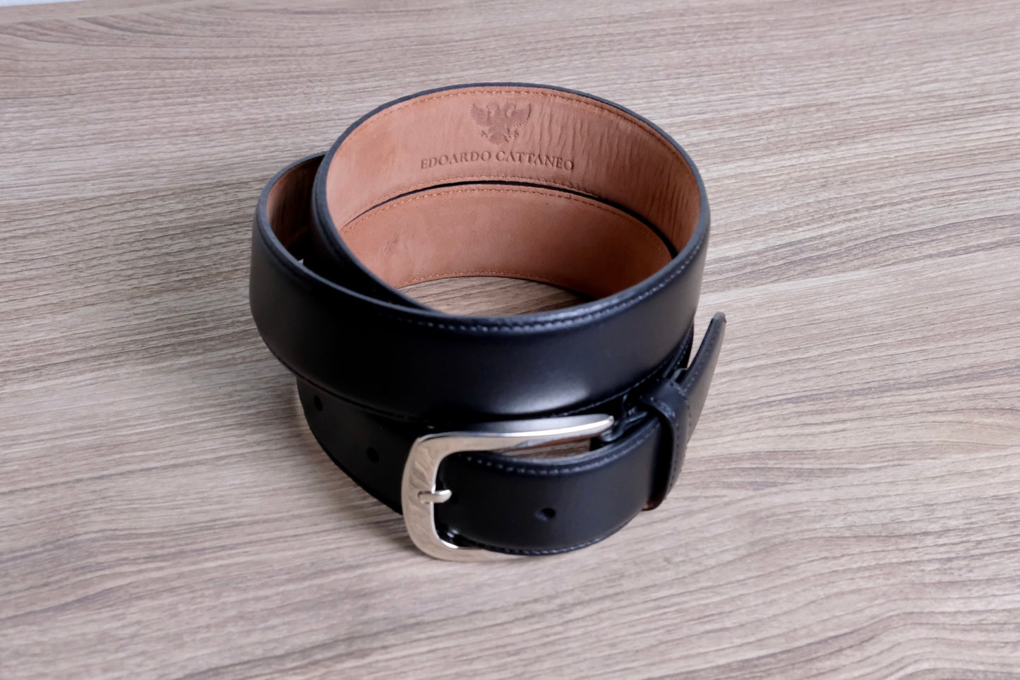 Belt Round Buckle Box Calf