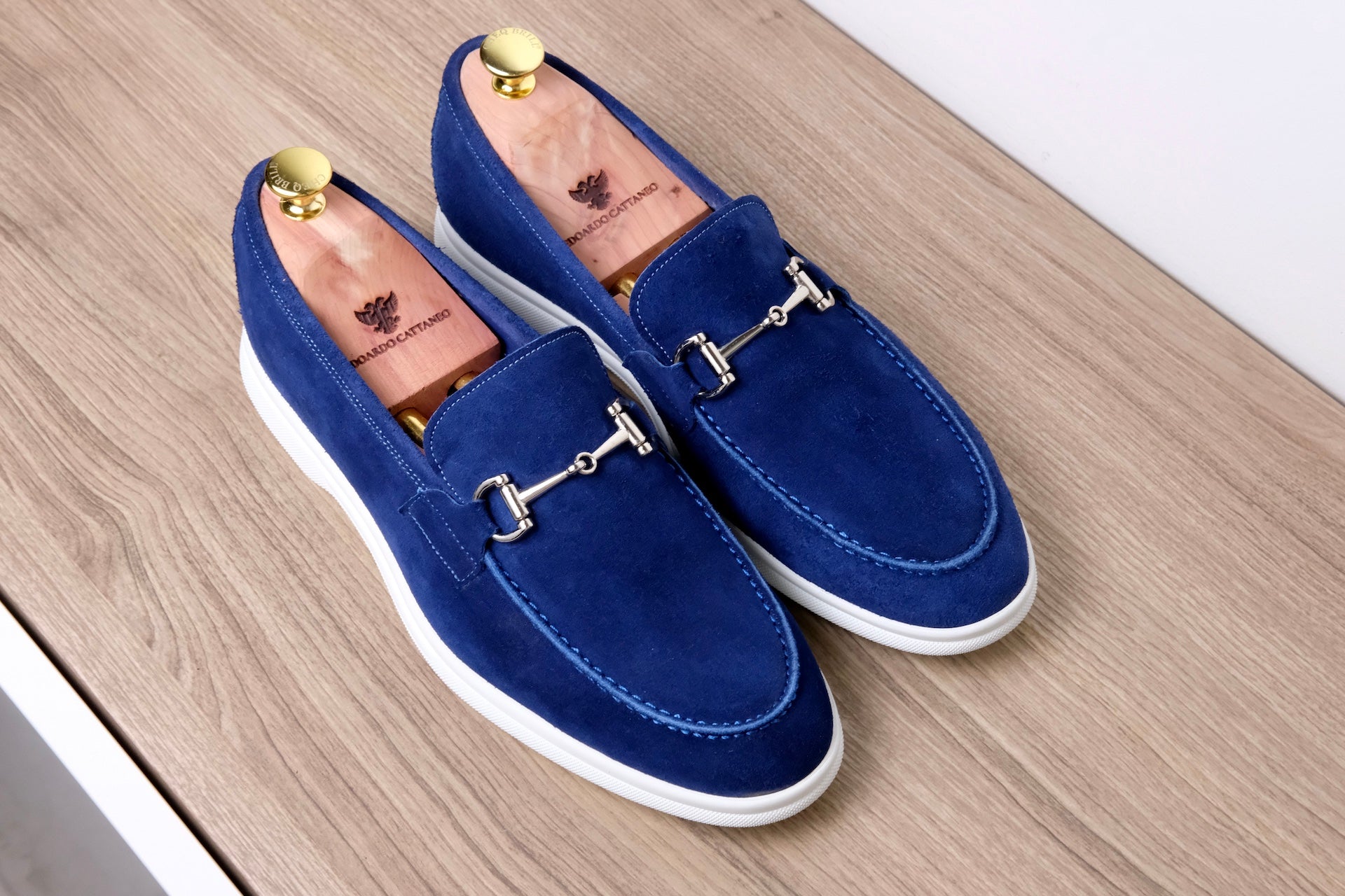 Casual Suede Horsebit Loafers - Cobalt Blue - JOSHUA by Civardi